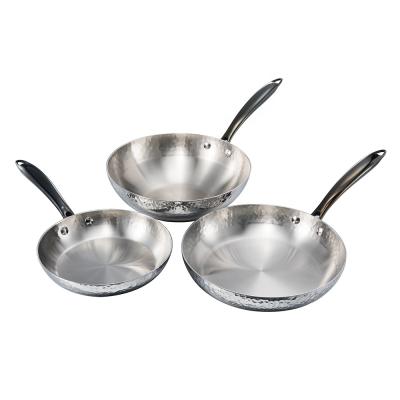 China Viable Frying Pan And Wok Set Kitchen Cookware Stainless Steel Stick Family Kitchen Non for sale