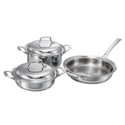 China Sustainable High Quality Durable Pure Titanium 3-Ply Kitchen Cookware for sale