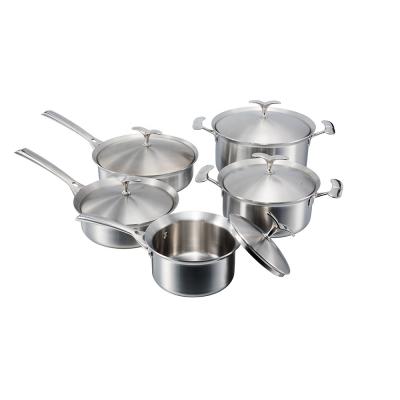 China Longer Lasting Sustainable Anti-Allergy Non Sticking Triple Titanium Cookware Set for sale