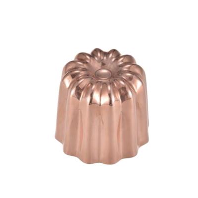 China Sustainable Copper 3ply Trifold Cookware Kitchen Bakeware Tool Non-Stick Canele Cake Mold for sale