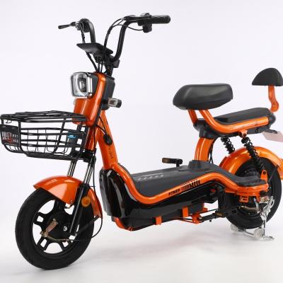 China City Electric E Bike Single Speed 48v Smart Rear Hub Motor Electric City Bike with Integrated Lead-Acid Battery Steel Frame Brake Line System for sale