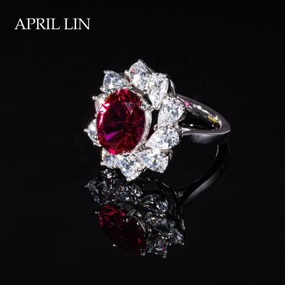 China New Design Aaaaa CLASSIC Jewelry Zircon Ring Crystal Flower Ring for sale