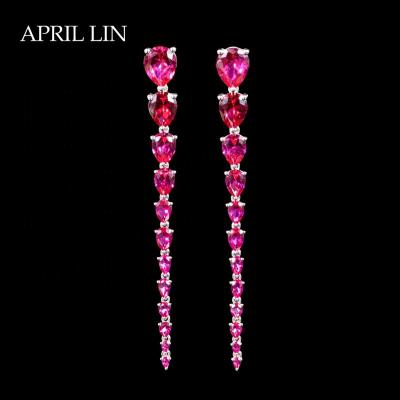 China Trendy Ruby Trendy Clip On Earrings Silver Earrings for sale