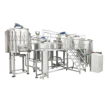 China Commercial Brewery Tiantai 5000L 50HL Stainless Steel Three Vessel Beer Brewing System Commercial Semi Automatic Brewery Equipment for sale