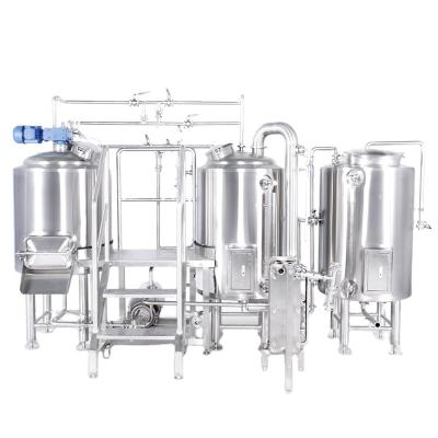 China Hotels 200L 2HL Stainless Steel Mini 3 Vessel Electric Combo Beer Brewing Equipment for sale