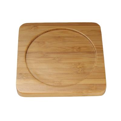 China Minimalist Bamboo Round or Square 10-Piece Coaster Set 9.5-10cm Wide Perfect for Restaurants and Kitchens Bars Coffee Tables for sale