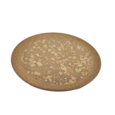 China Hotel Restaurant Heat Insulation Home Food Serving Tray Cork Round Plate for sale