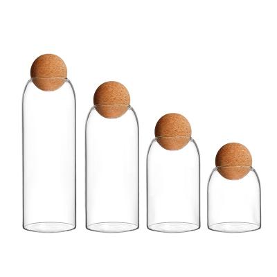 China Non-Refillable Eco-Friendly Round Cork Ball Stopper Round Cork Cup Ball Lids For Glass Bottle Container Storage for sale