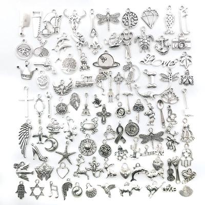 China Shell Planet Charm Tibetan Silver TRENDY mixed animal plated metal pendants for DIY bracelet and necklace craft for sale