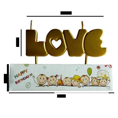 China Birthdays birthday candles with gold LOVE letters confession candles for sale