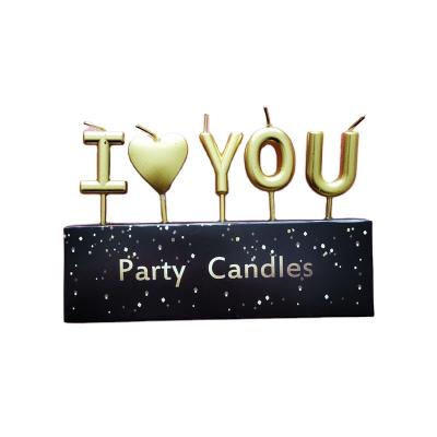 China Birthdays the most popular gold alphabet birthday candle cake candles for sale