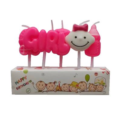 China Birthday cake decorating cartoon boy and girl birthday candles for sale