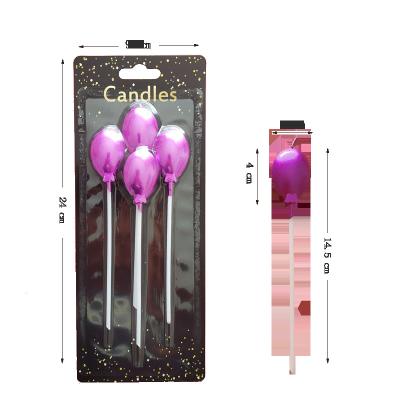 China Birthdays Gold Four Post Long Big Balloon Draw Card Birthday Candles for sale