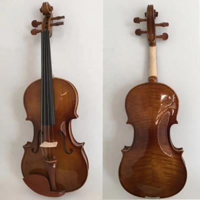 China Cheapest Plywood Antique Plywood Flame Violin Shiny Student Kids Child Violin Flawless for sale