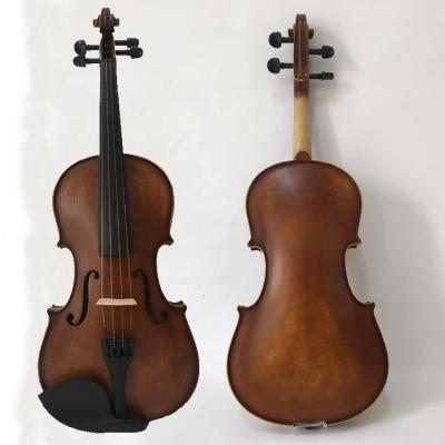 China Flawless Antique Matte Handmade Ebony Body Handmade Wooden Violin for sale