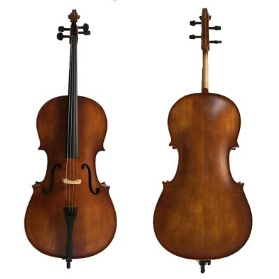 China High Grade Impeccable Professional Handmade Wooden Cello Maple Antique Matte Cello With Carbon Fiber Accessories for sale