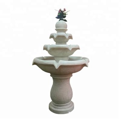 China Artistic sandstone row 3 waterfalls and outdoor ornamental water fountains for sale