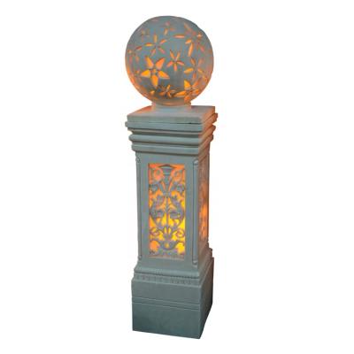 China Artistic Polyresin Sandstone Outdoor Hotel Garden Garden Ornamental Lantern Lamp Post for sale