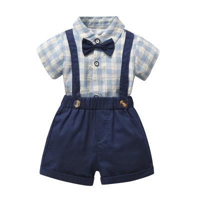 China Breathable Baby Boy Summer Cotton Suit Gentleman Two Pieces Korean Foreign Trade Handsome Short-sleeved Baby Boy Summer Clothes for sale