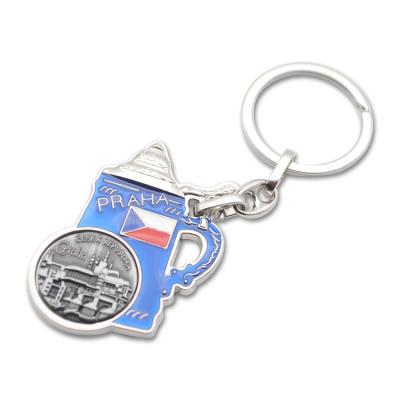 China Metal Key Chain Baby Bottle Shape Metal Souvenir Gift Prague Tourists Souvenir Key Chain for sale