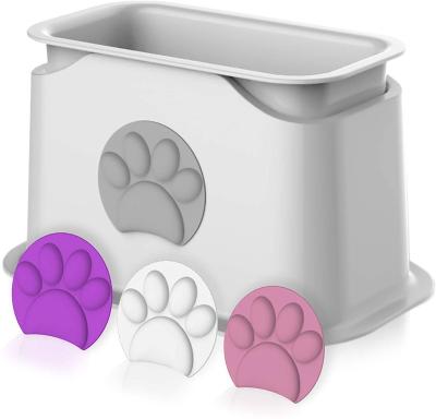 China Stocked 3 Piece Cat Litter Scooper White Plastic Storage Container Set Cat Litter Scooper for sale