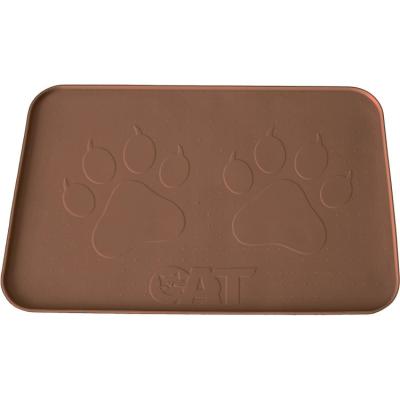 China Place on Floor Under Covered Customized Waterproof Pet Silicone Dog Pet Food Cutlery Upgraded Non-Slip Feeding Mat for sale