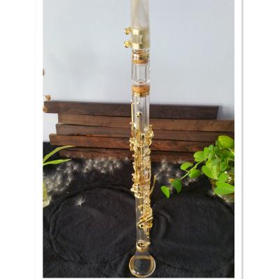 China International Standard Transparent Clarinet Body Mounted Gold Plated Musical Instrument Clarinet17 Keys Bb for sale