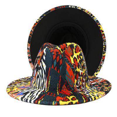 China Durable Fadora Hats Graffiti Brim Women's Winter Wide Leg Hats 2021 New Designer Wholesale Panama Fedora Hats Men And Women for sale