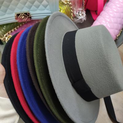 China Popular Cowboy Fedora Hats Men's Fedora Colorful Bucket Hat High Quality Wool Men's Fashion Style Men's and Women's Picture Hats for sale