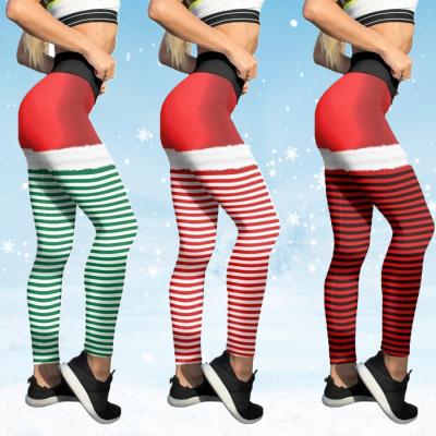 China 2021 High Quality Digital Printing High Quality Custom Casual Sports High Waist MOQ Low Waist Yoga Yoga Pants Christmas Logo Breathable Tight Pants for sale