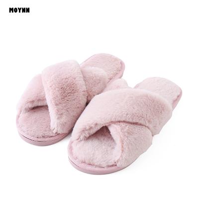 China China Fuzzy Furry Faux Fur Woman's Fluffy Women's Slippers 2020 Winter Fashion Trend Wholesale Custom Indoor Outdoor Plush Bedroom For Ladies for sale