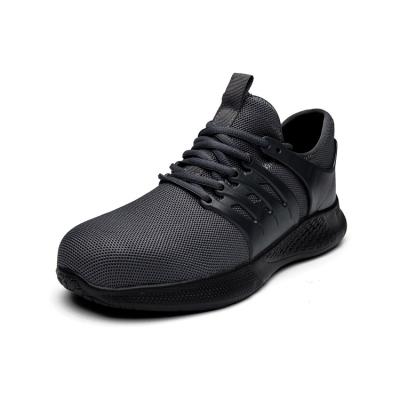 China Quick-Drying Black Mesh Pu Rubber Quick Drying Durable Lightweight Safety Shoes For Men for sale