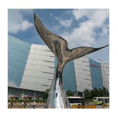 China Modern China Art Custom Whale Metal Sculpture Statue for Seaside Decoration for sale