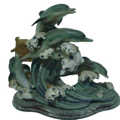 China Full Resin Cute China Dolphin Sculpture For Home Ornament for sale