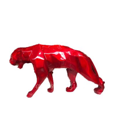 China China Decor Modern Fiberglass Leopard Life Size Sculpture For Gallery Display for sale