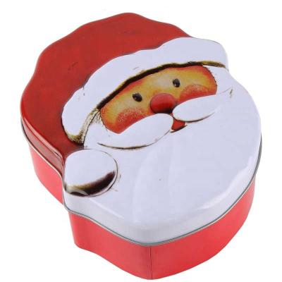 China Sustainable Christmas Metal Tin Can With Santa Claus Oriented Multifunctional Design for sale