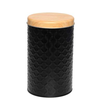 China Tour Shape Sustainable Hot Bamboo Tin Box With 3D Pattern Design With Iron Lid for sale