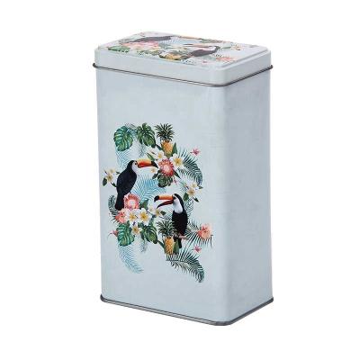 China High Quality Multifunctional Place Viable Tin Can With Toucans Design for sale