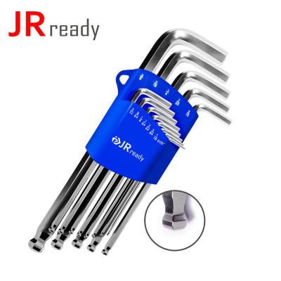 China JRready AW-I1310 S2 Alloy Steel S2 Alloy Steel 13PCS Flat / End Imperial Allen Hex Key L Key 1 Ball Set for sale