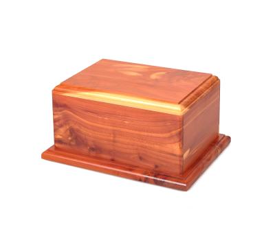 China B048 Stocked Cedar Wood Urns For Standard Solid Cremation for sale