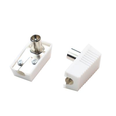 China RF Adapter F Type Female to Male TV Antenna 90 Degree Right Angle Screw TV PAL Connector Socket to RF Coaxial Aerial Connector for sale