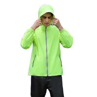 China 5000MM Water Auxiliary Custom Made Polyester Thin And Waterproof Reflective Lightweight Rain Coat for sale