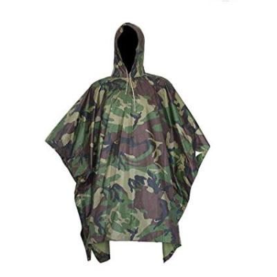 China Bachelor's Rainwear Manufacturer Oxford Black Camouflage Military Raincoat for sale