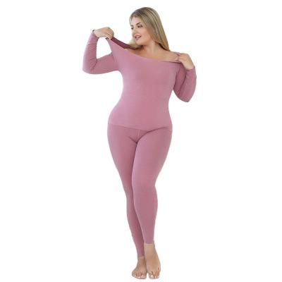 China QUICK DRY seamless dishonest cotton women winter underwear warm thermal women set 5XL plus size for sale