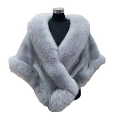 China Anti-wrinkle ladies shawl fur scarf fur fox coat patchwork sleeveless winter coats real for women party punk coat 2021 elegant women real fur for sale