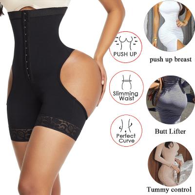 China New Design Compression Fat Women Elasticity Antibacterial Soft Waist Control High Waist Seamless Butt Lifter Shapewear for sale