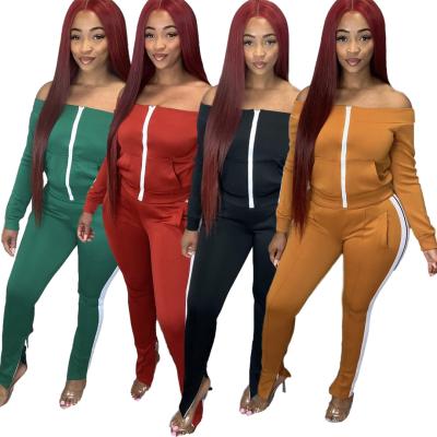 China Breathable Chill Womens Sets Two Piece Joggers Womens Bottom Split Two Piece Pants Sets Womens Tracksuits for sale