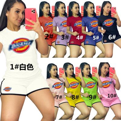 China QUICK DRY Hot Sports Sets Women Two Piece Short Sleeve Two Piece Set Shorts Shorts Panty Fall Clothing For Women Bike Shorts for sale