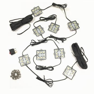 China Universal Stainless 8PC 48LEDs 5050 LED Truck Bed Light Kit with On/Off Switch for sale