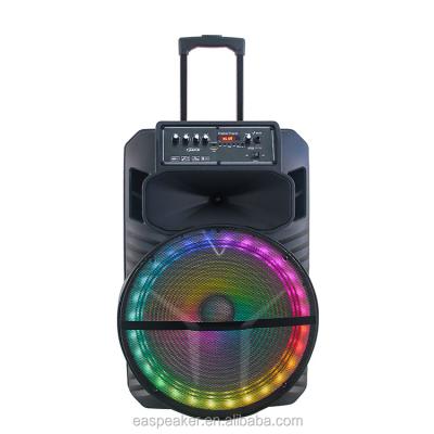 China Bass Laser Trolley Audio Speaker Light Loud 15 Inch Karaoke Cart Speaker for sale